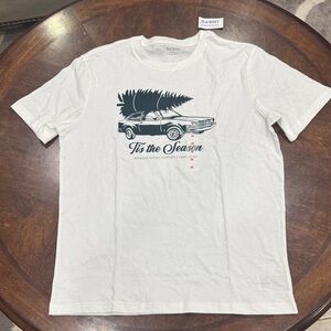 Old Navy Cream Graphic Tee with Car Design